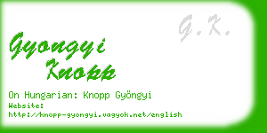 gyongyi knopp business card