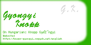 gyongyi knopp business card